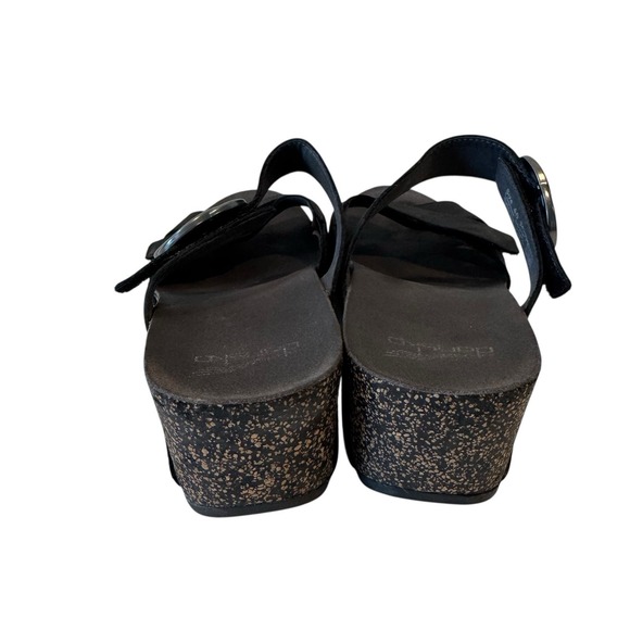 Dansko Susie Milled Black Nubuck Leather Slide Wedge Sandals Size 40 EU S1 - Picture 4 of 10